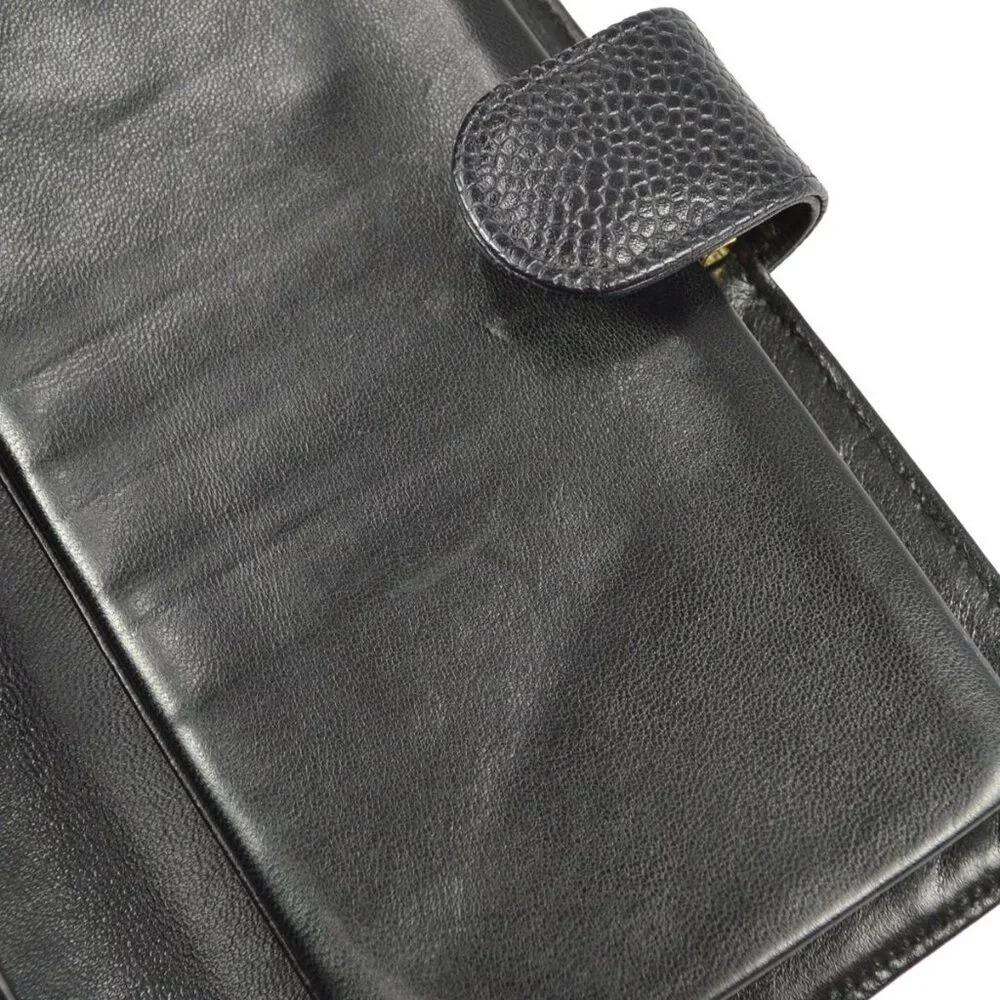 Chanel Long Wallet Black Calfskin